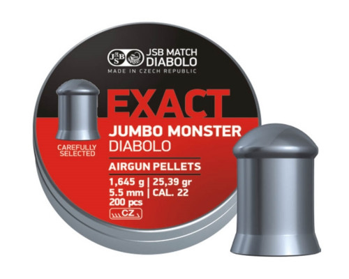 Пули JSB Exact Jumbo Monster Diabolo 5,5 мм, 1,645 грамм, 200 штук